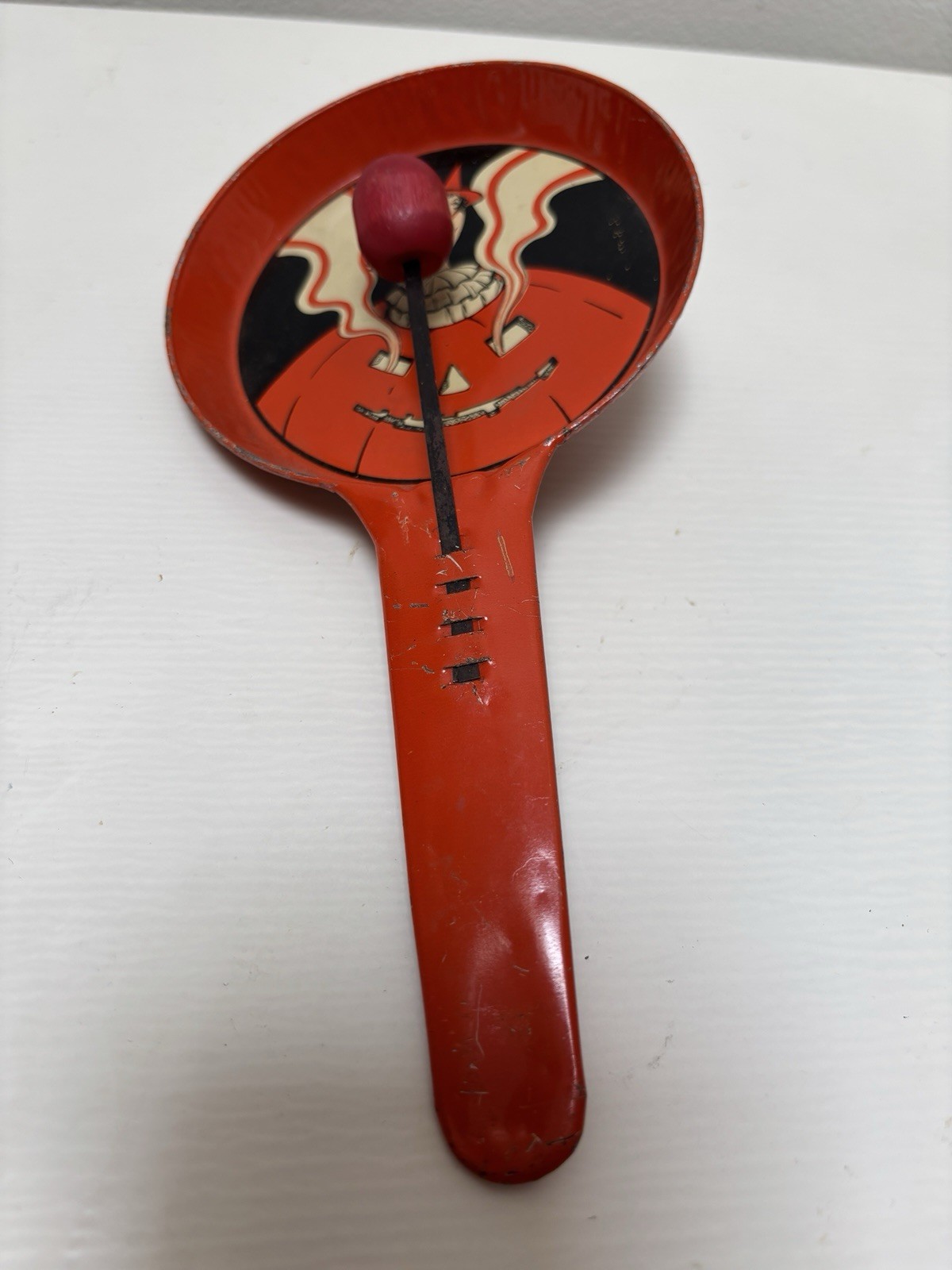 Vintage Halloween T Cohn Tin Litho Pan Noisemaker Pretty Witch 1930’s-1940’s Vintage Halloween T Cohn Tin Litho Pan Noisemaker Pretty Witch 1930’s-1940’s