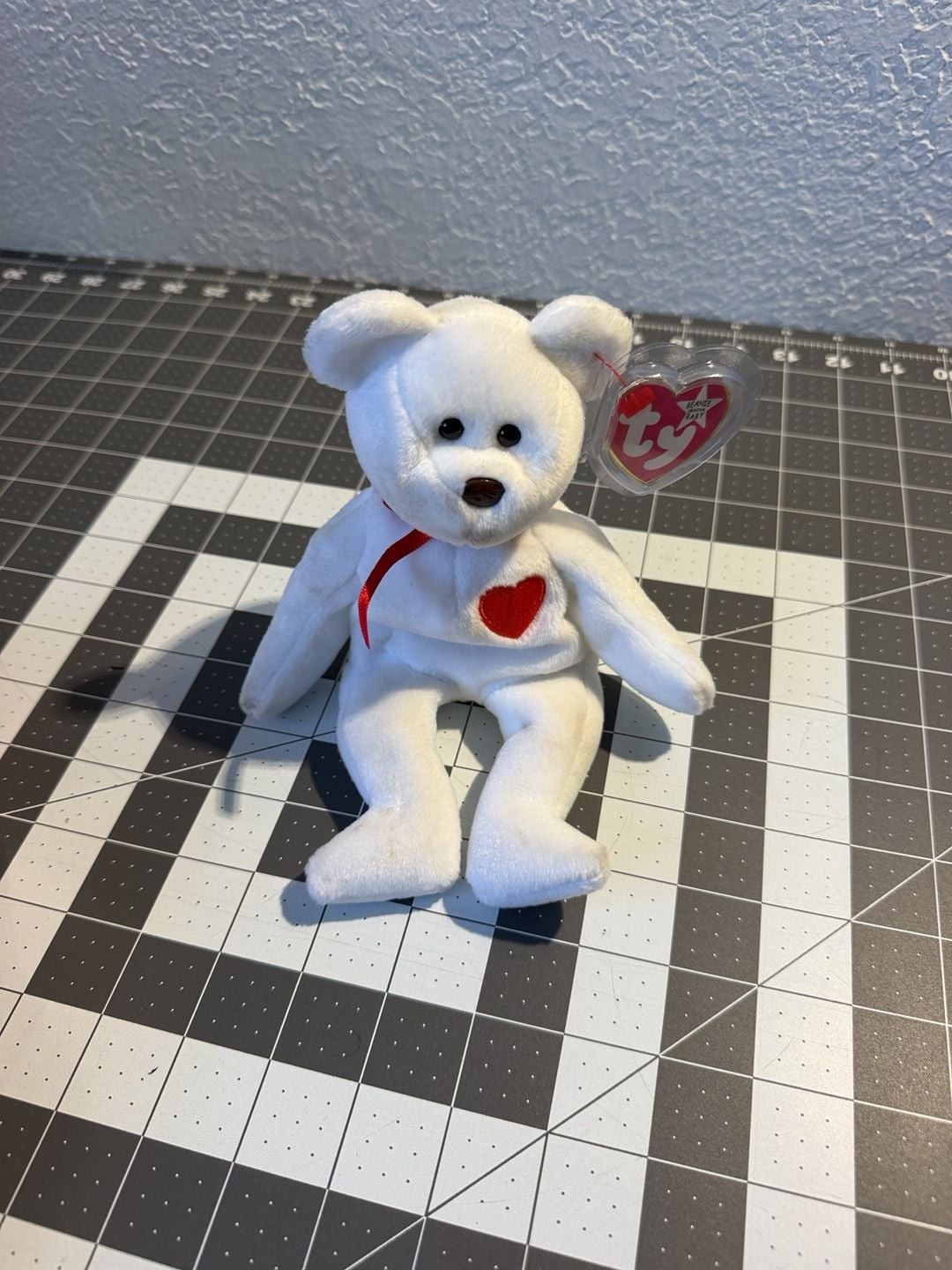 1994 Vintage Ty Beanie Baby Valentino Bear Plush