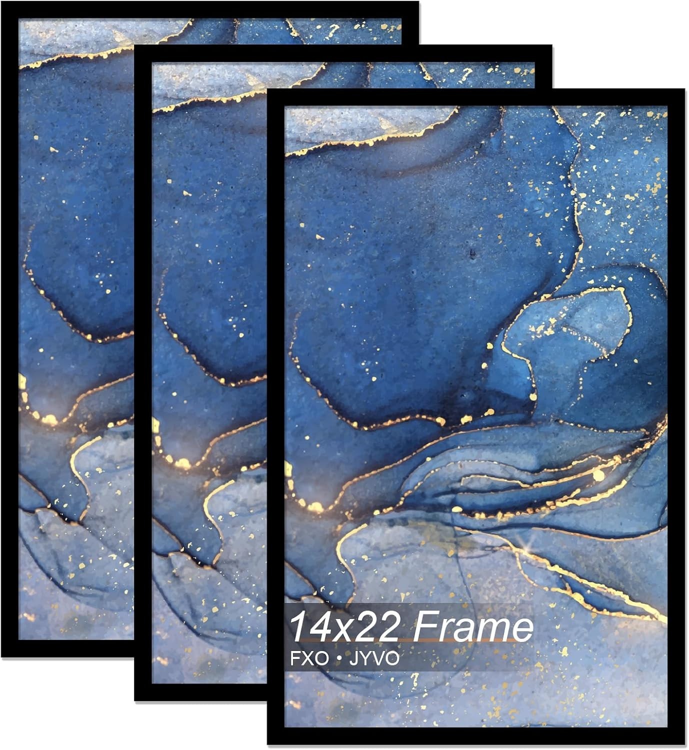 14x22 Picture Frame Set of 3, Black Frame for 14 x 22 Inch Picture Poster Pho...