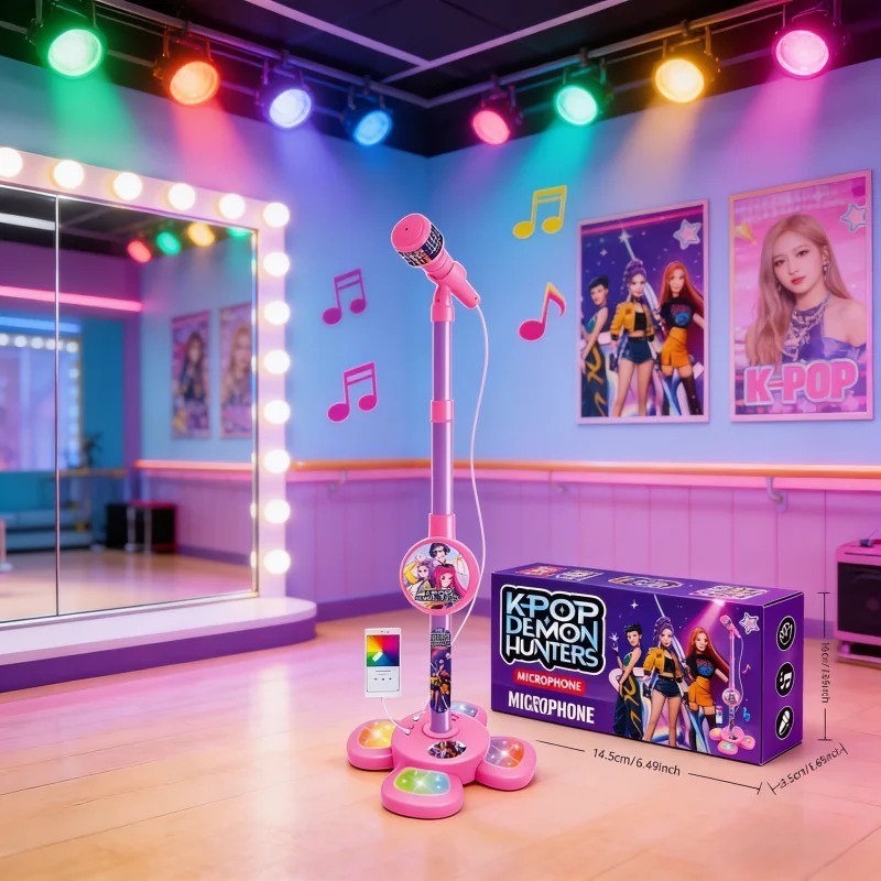 K-Pop Demon Music Microphone Toy for Kids – Light-Up Singing Microphone