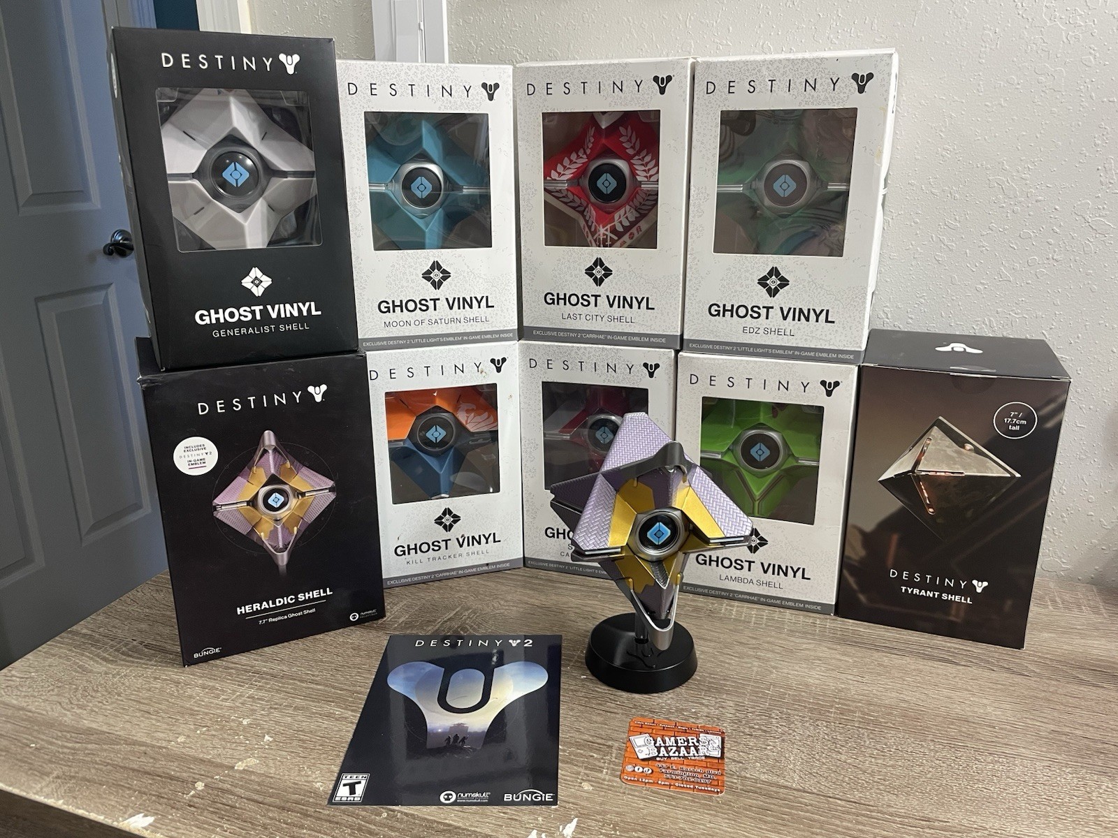 Destiny 2 Ghost Vinyl Shell Figurines Lot of 9 Collectables & Box Unknown Codes