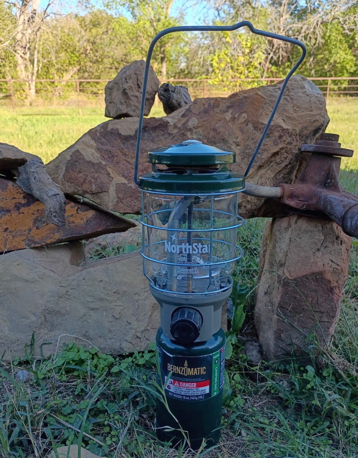 Older USA Coleman North Star Lantern With Benzomatic Tank