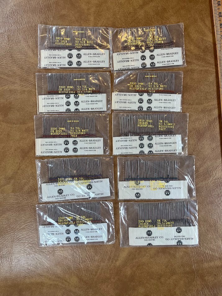 Allen Bradley RC07 Carbon Comp Resistors 1/4W Vintage Amp Audio Lot of 9 NOS Allen Bradley RC07 Carbon Comp Resistors 1/4W Vintage Amp Audio Lot of 9 NOS