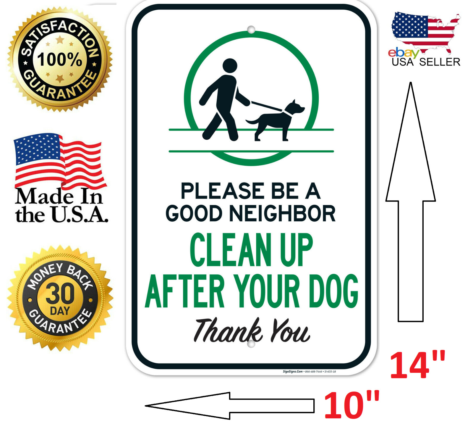 Please Be A Good Neighbor Clean Up After Your Dog Courtesy Large Metal Sign New