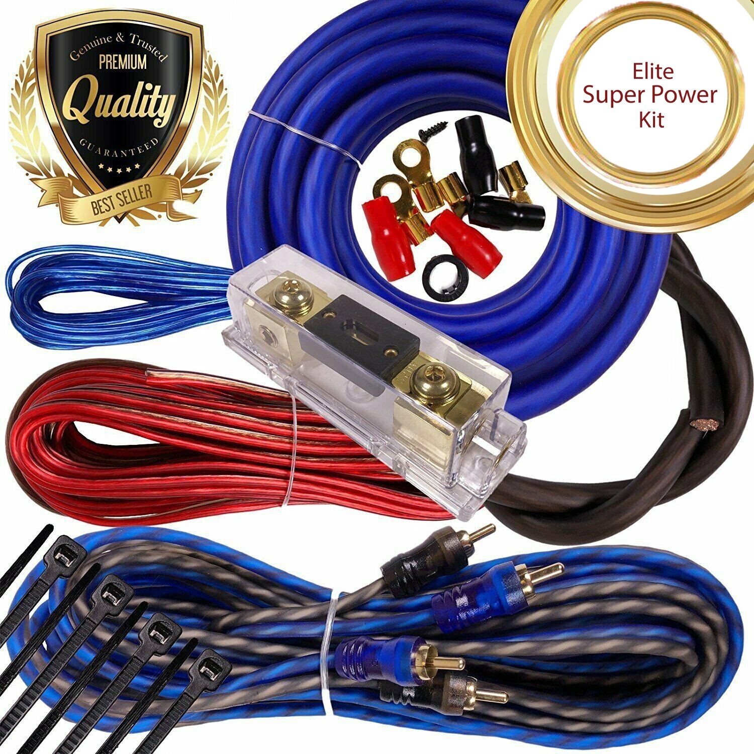 WAR ZONE ELITE 6500 WATTS 4 Gauge Car Amplifier Installation Wiring Kit Amp 4 Ga