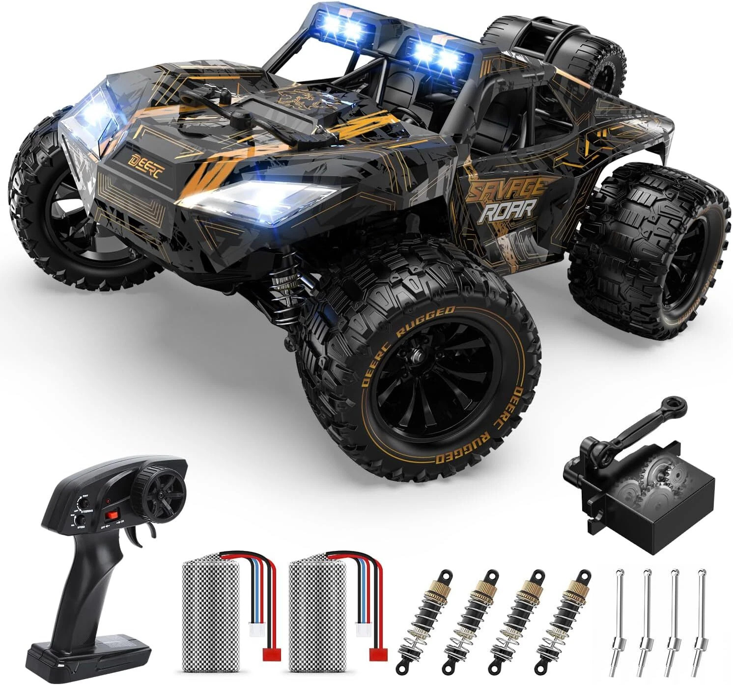 DEERC 9005E 1/14 RC Car 4WD Off Road Monster Truck 40KMH RTR 2 Batteries Gift DEERC 9005E 1/14 RC Car 4WD Off Road Monster Truck 40KMH RTR 2 Batteries Gift