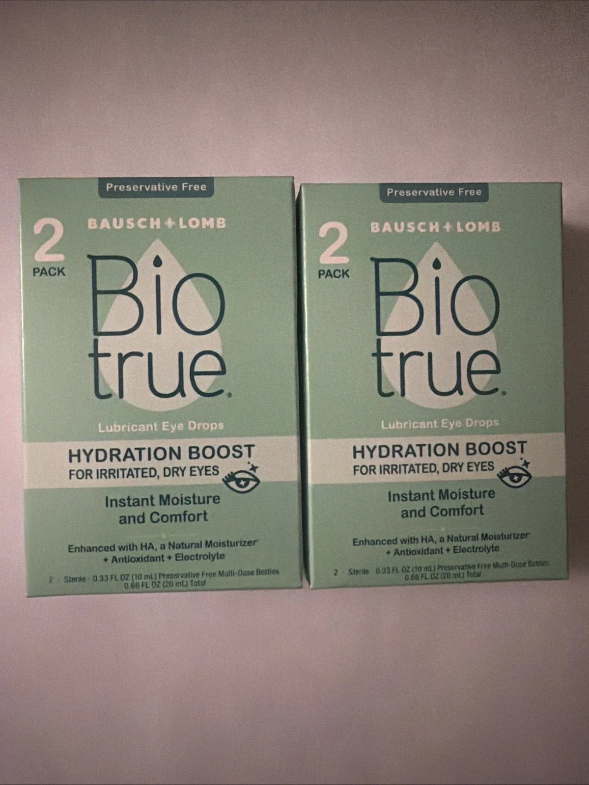 2 Boxes Bio true Hydration Boost For Irritated Dry Eyes  Exp 10/26+