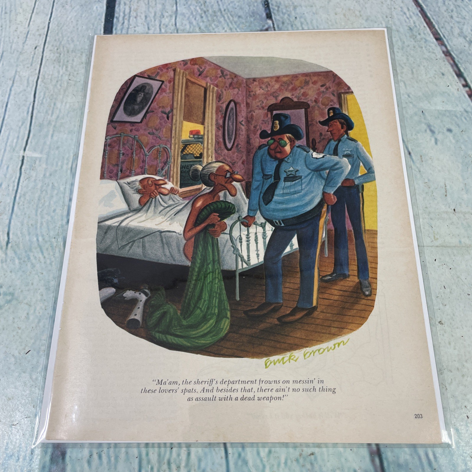 1982 Sexy Adult Cartoon Sheriff Vintage Print Ad/Poster Pinup Art Magazine Page