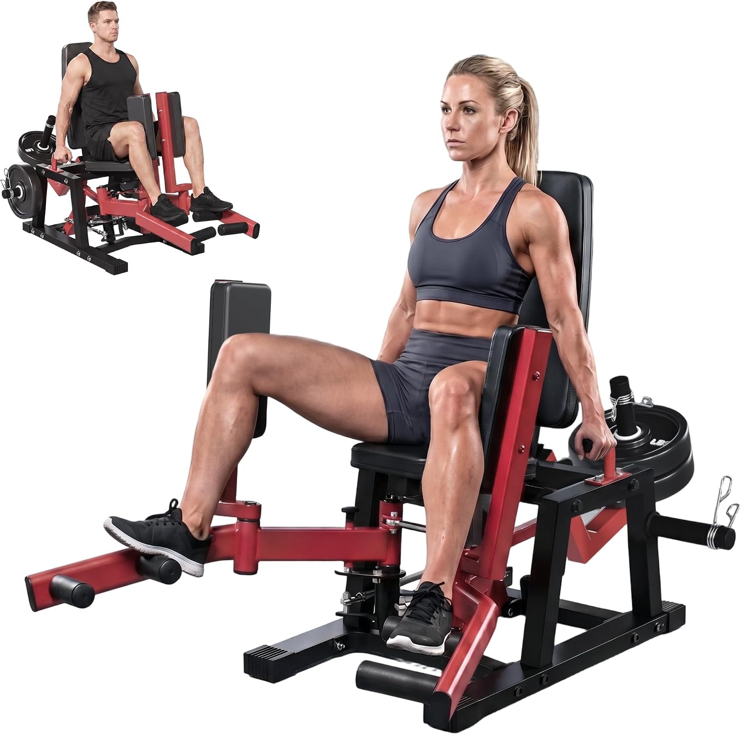 2-in-1 Hip Abductor Machine, 3D Curved Motion Abductor Adductor Machine