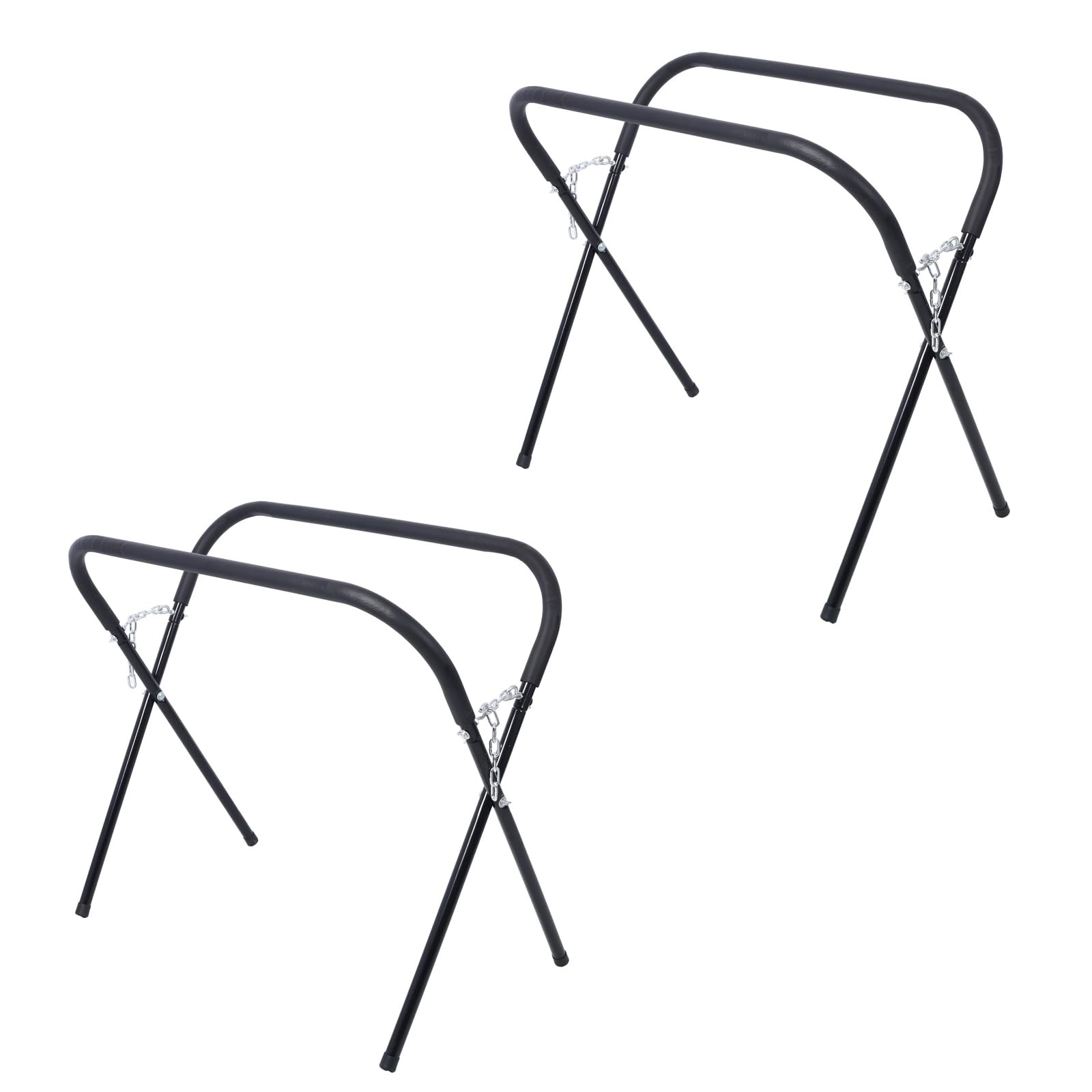 Collapsible Steel Work Stand Set 2‑Pack, 750LB Per‑Stand Load Capacity Workbench