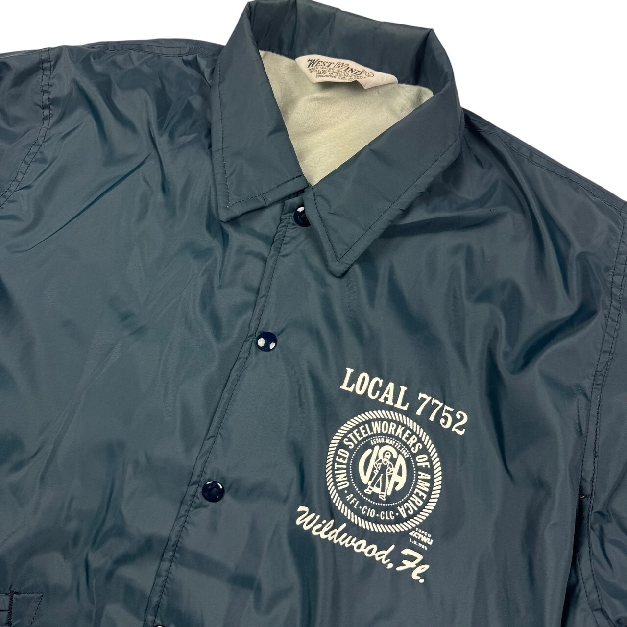 VTG West Wind Men’s UWA Snap Button Lined Windbreaker Jacket Blue • Large VTG West Wind Men’s UWA Snap Button Lined Windbreaker Jacket Blue • Large