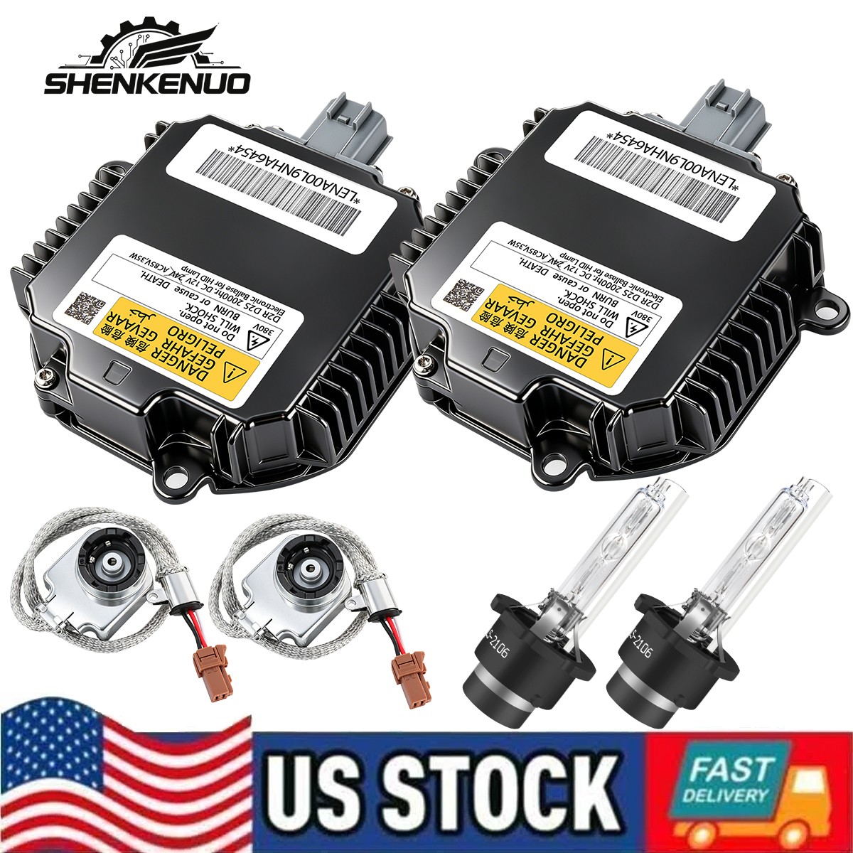 2pcs HID Xenon Headlight Ballast With D2S Bulbs For Infiniti 28474-89904 White
