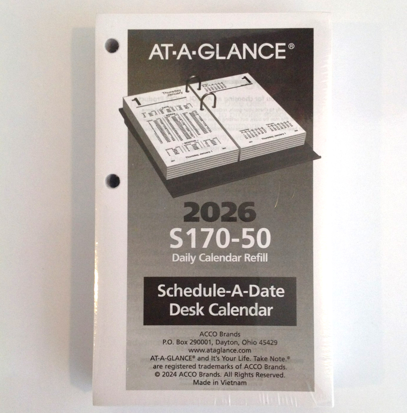2026 AT-A-GLANCE S170-50 Financial Desk Calendar Refill Only Jan-Dec 3.5