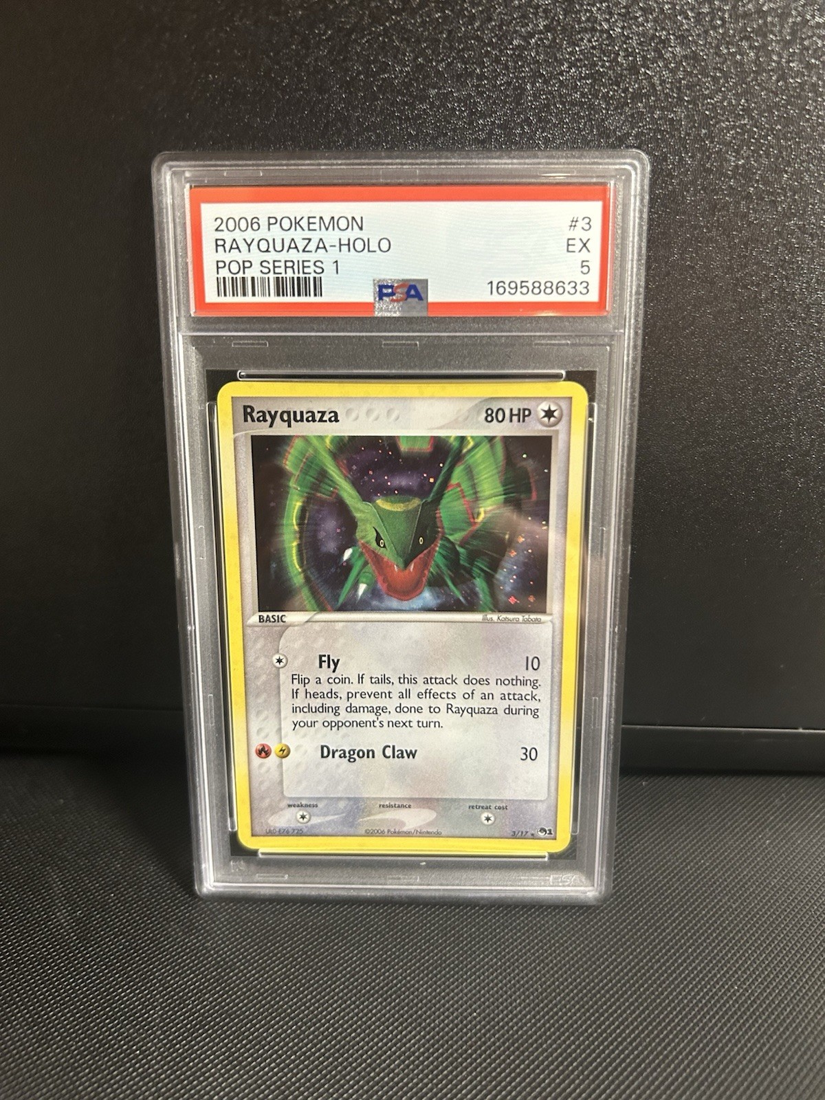 Pokemon TCG 2006 POP Series 1 Rayquaza 003/017 Holo PSA 5 English