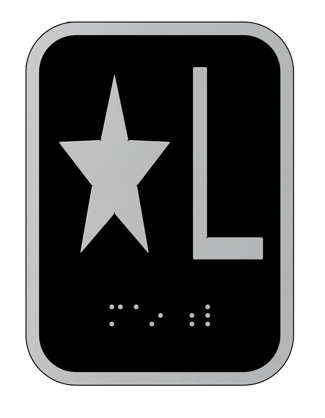 Elevator floor number Star L sign - Elevator Jamb Plate Star L ( 3x4 cast