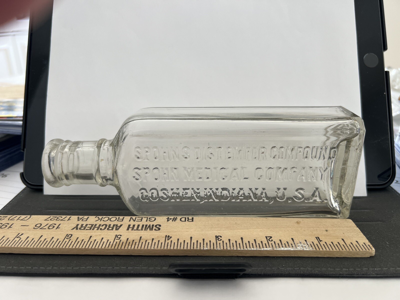 Rare Spohn’s Distemper Compound MEDICINE BOTTLE Goshen Indiana IN