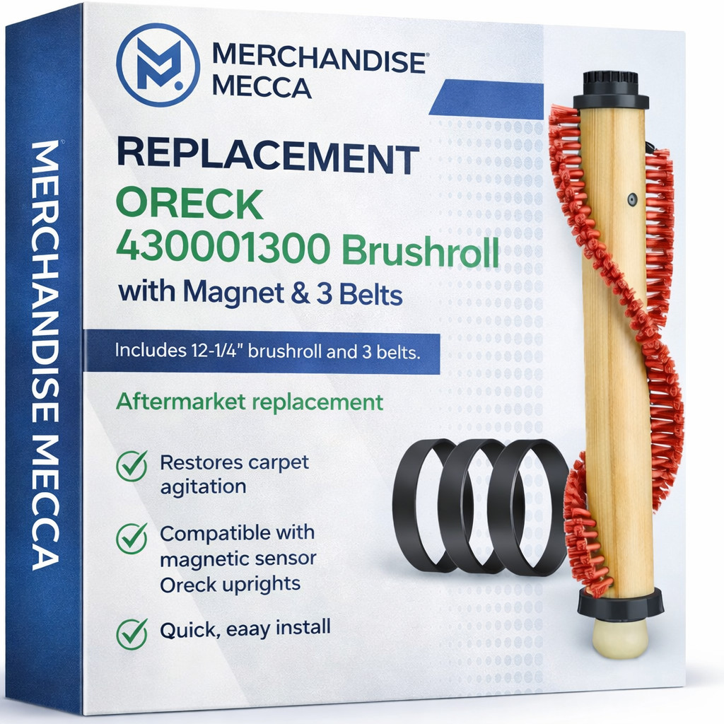 Roller to fit Oreck 430001300 Brushroll w/ Magnet + 3 Belts – XL21 (Not XL2100)