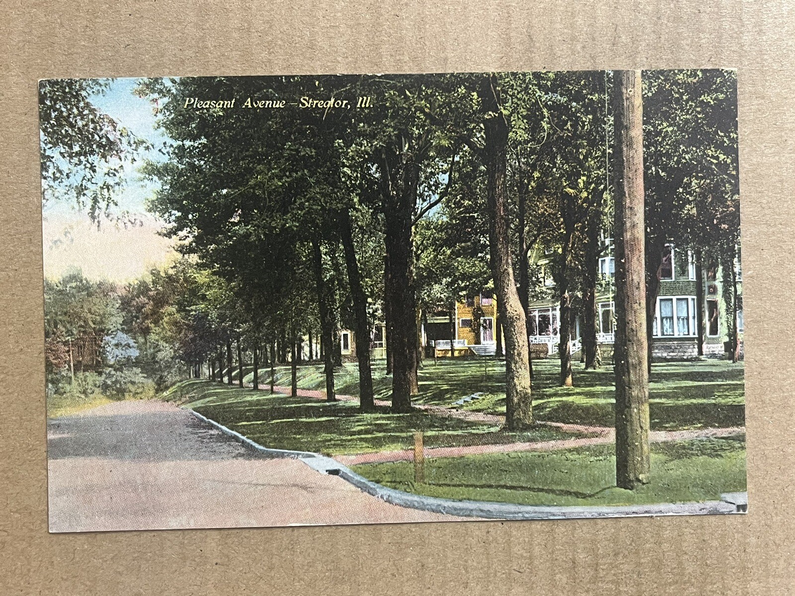 Postcard Streator IL Illinois Pleasant Avenue Homes Vintage PC