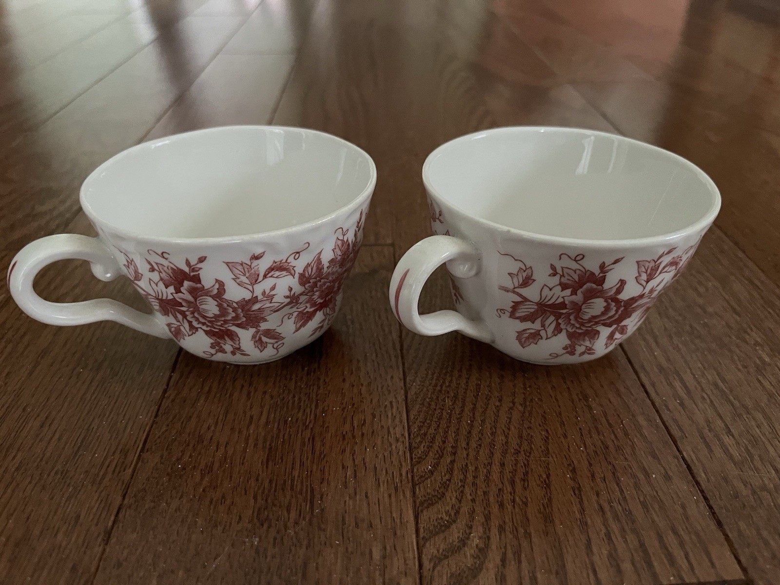 Vintage Nikki Ironstone Transferware Tea Cups - Pair
