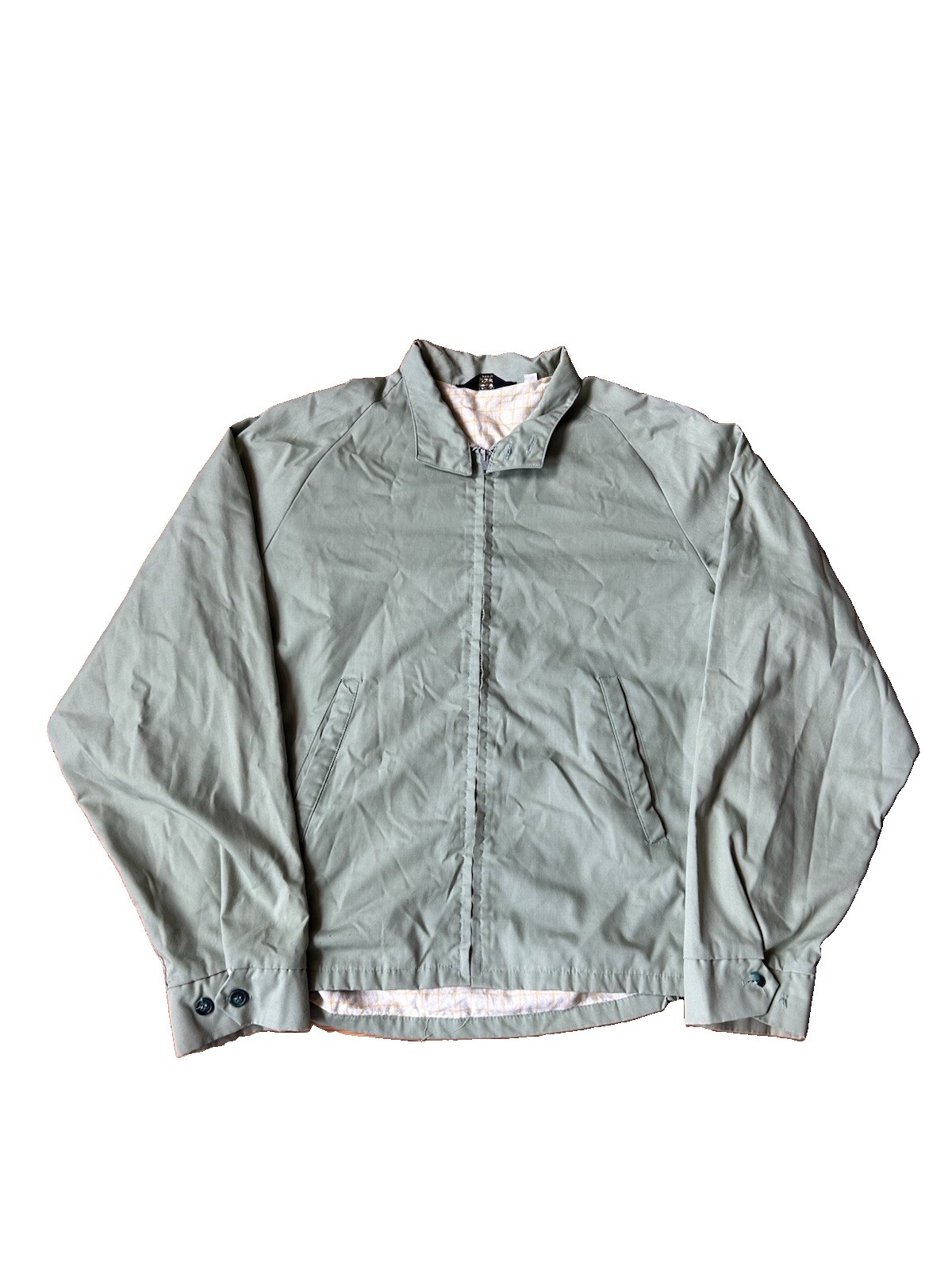 VTG 60s Sears Sportswear Green Zip Up Lined Lightweight Golf Jacket Men\'s XL VTG 60s Sears Sportswear Green Zip Up Lined Lightweight Golf Jacket Men\'s XL