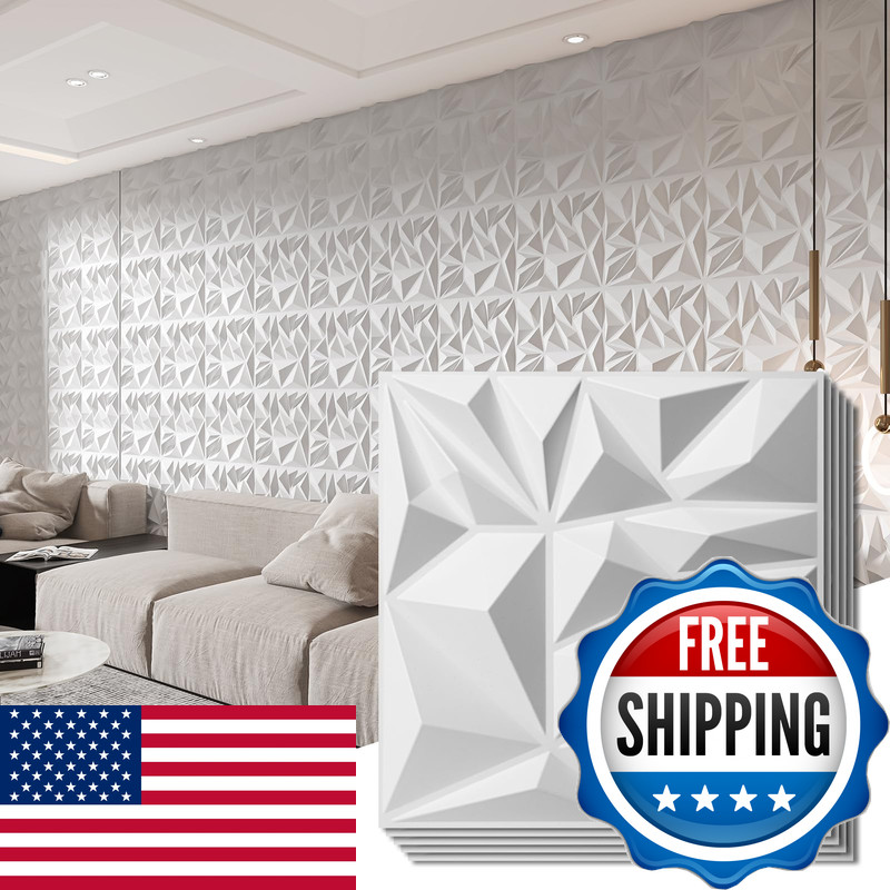 Art3D 33-Pack 3D Wall Panels For Interior Wall Decor Modern Diamond Textured Art3D 33-Pack 3D Wall Panels For Interior Wall Decor Modern Diamond Textured