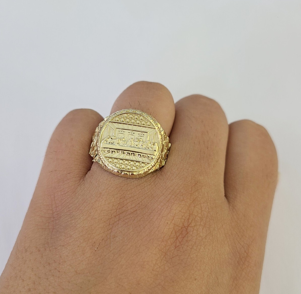 10k Last Supper Ring Casual Band Yellow Gold Genuine Brand New Religious