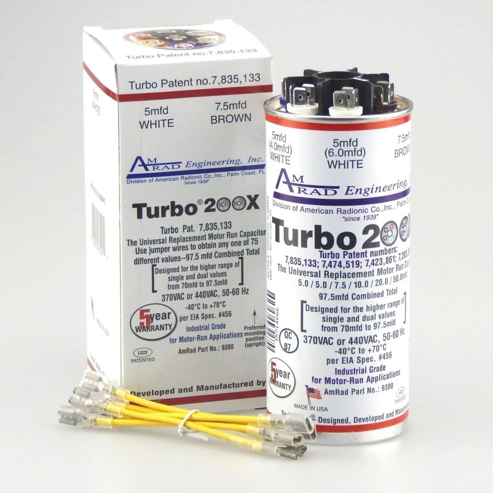 Amrad Engineering Turbo 200 X 70-97.5 MFD 370/440 VAC Capacitor