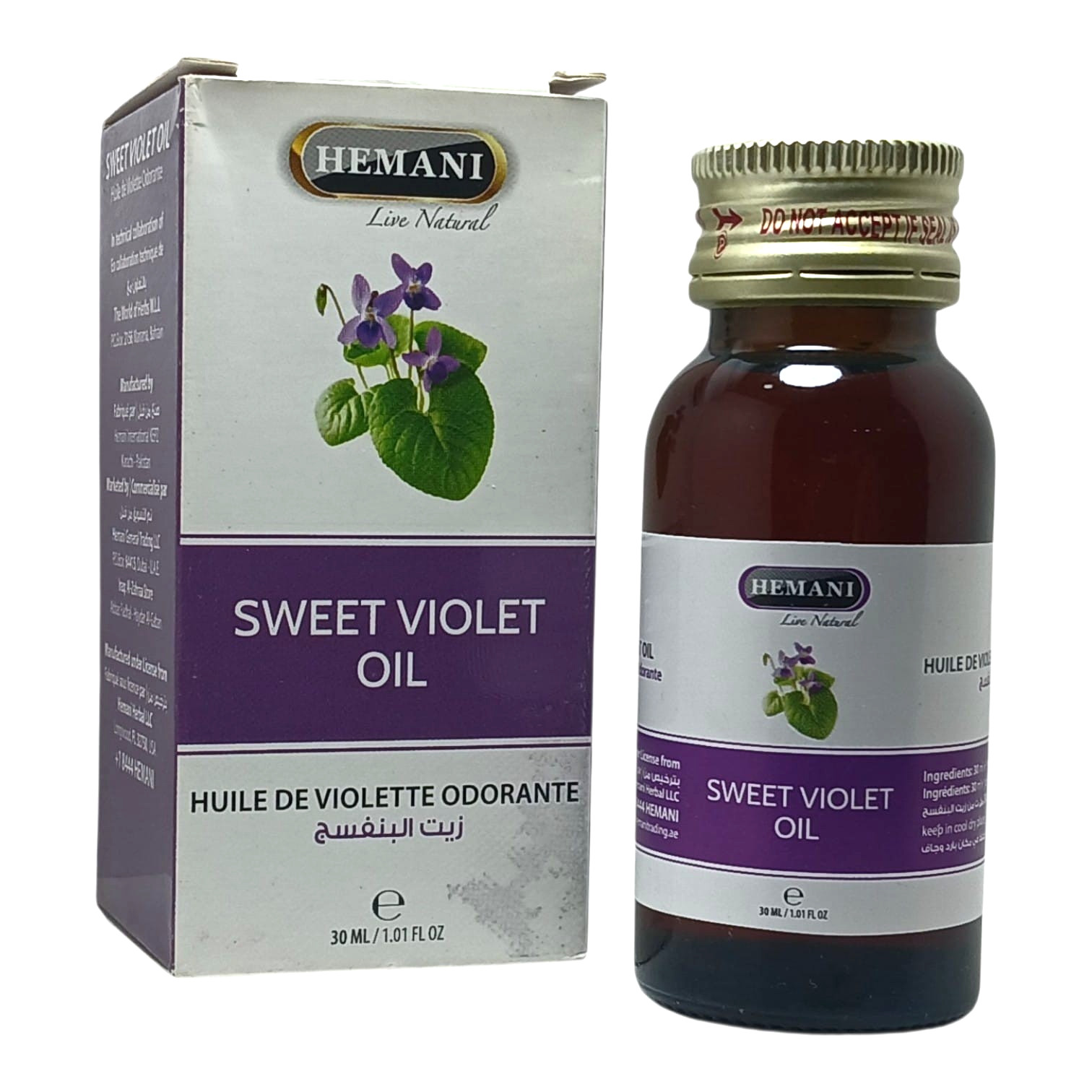Hemani SWEET VIOLET Oil, Natural Oil for Hair & Skin Care / زيت البنفسج