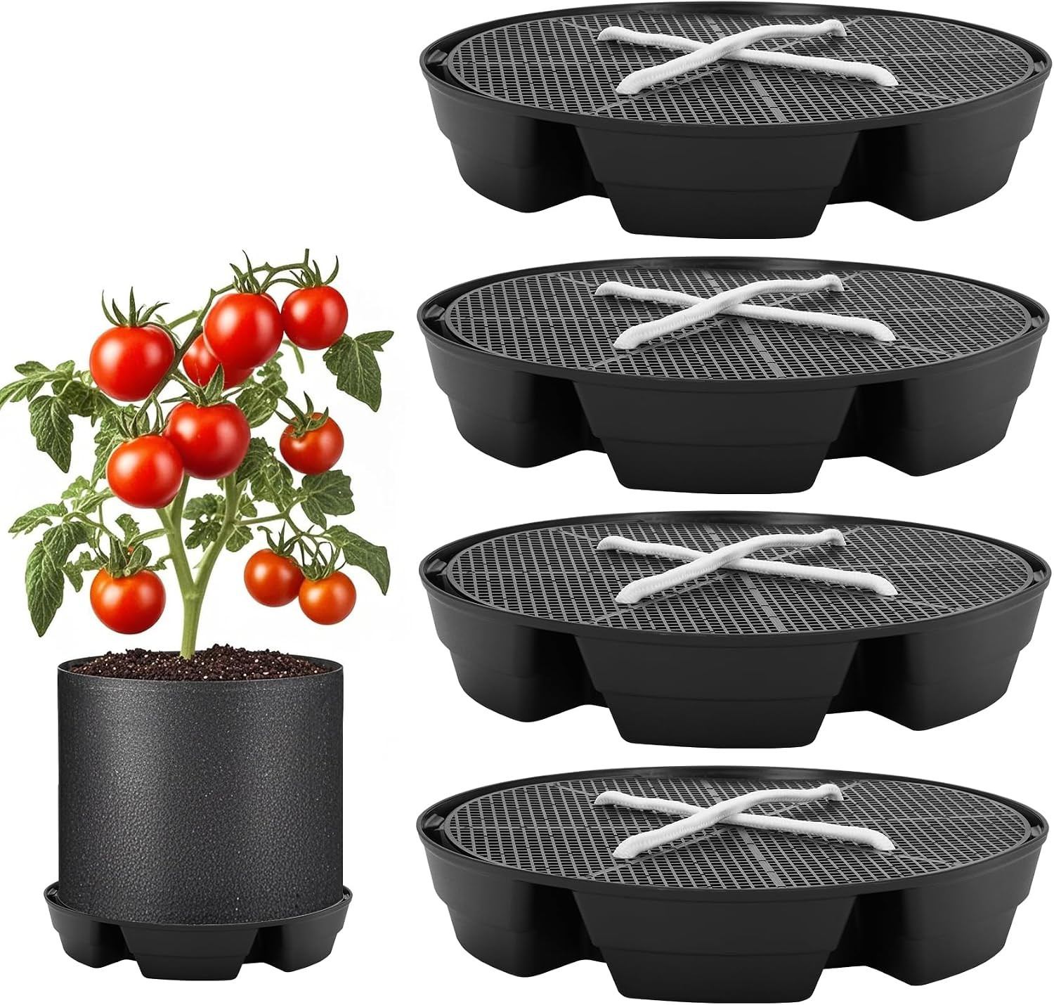 Self Watering Fabric Pot Base, Auto Pots Fit for 5 Gallon Grow Bags