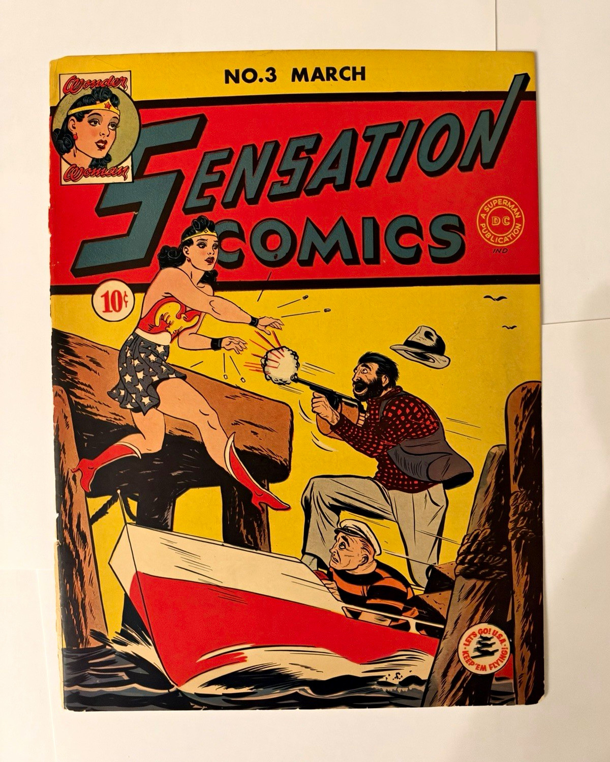 Sensation Comics #3 (1942) 3rd WW CVR RARE Sensation Comics #3 (1942) 3rd WW CVR RARE