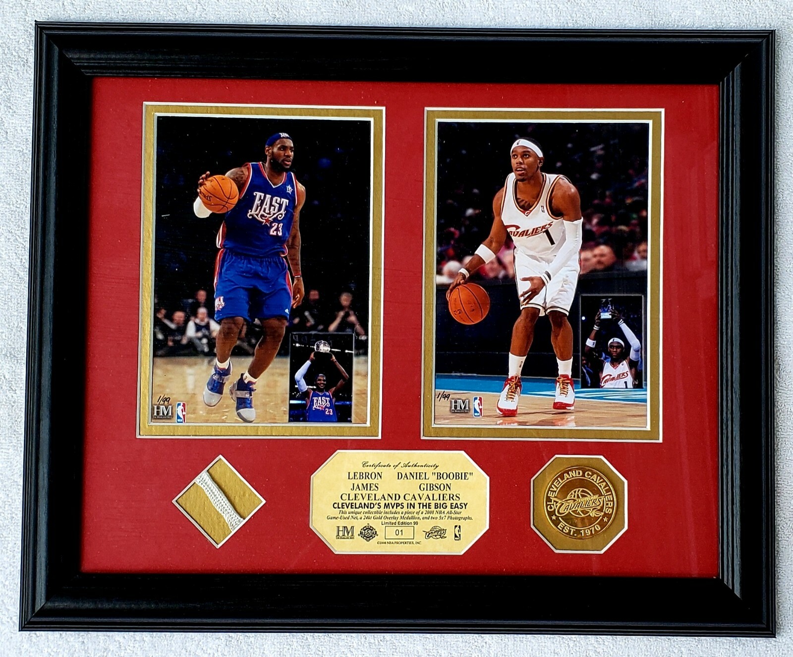 2008 NBA All-Star Game MVP LeBron James MVP Boobie Gibson Plaque LIMITD ED #1/99