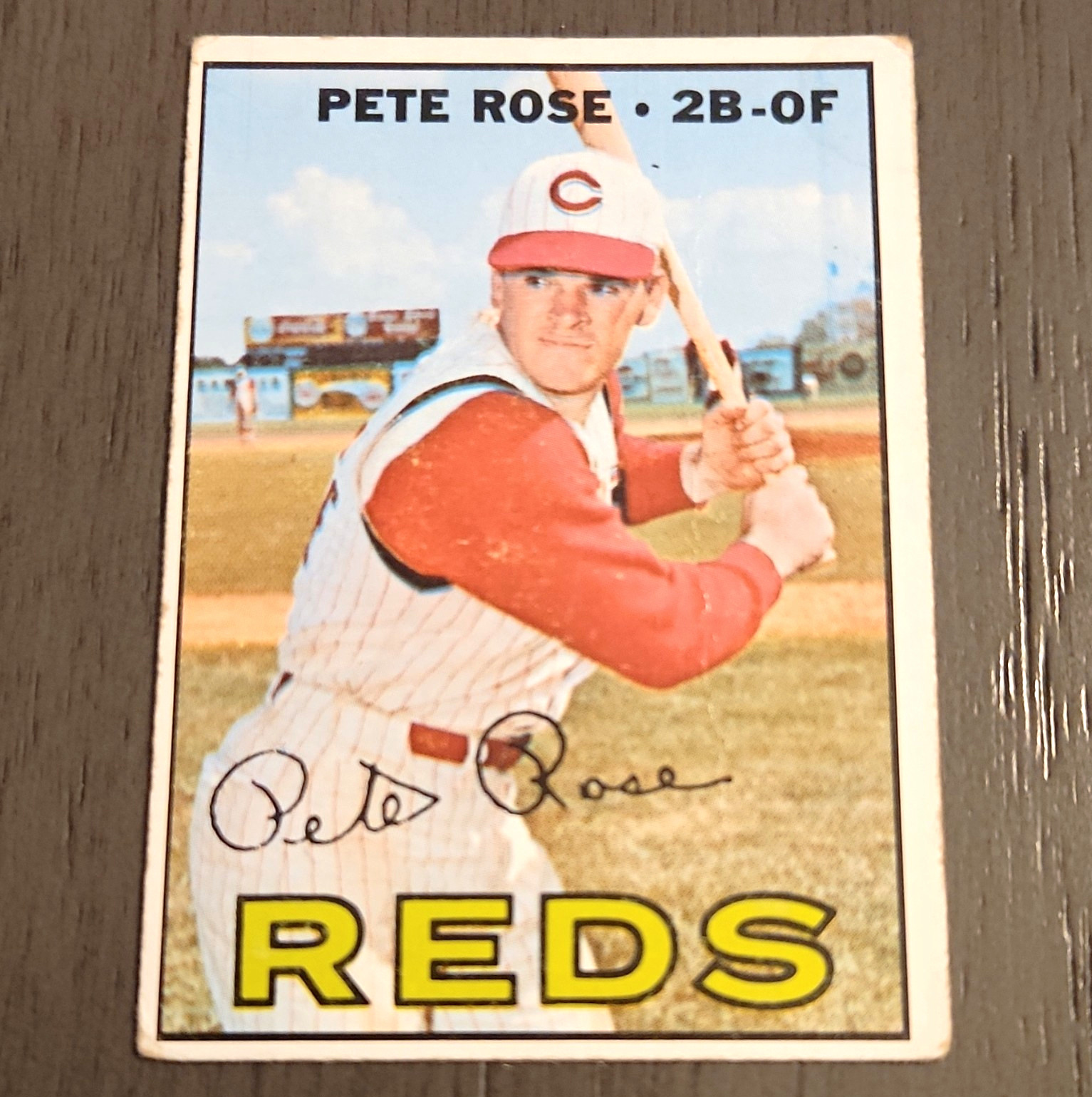 Topps 1967 Pete Rose #430 Cincinnati Reds Baseball Card Base Set Topps 1967 Pete Rose #430 Cincinnati Reds Baseball Card Base Set