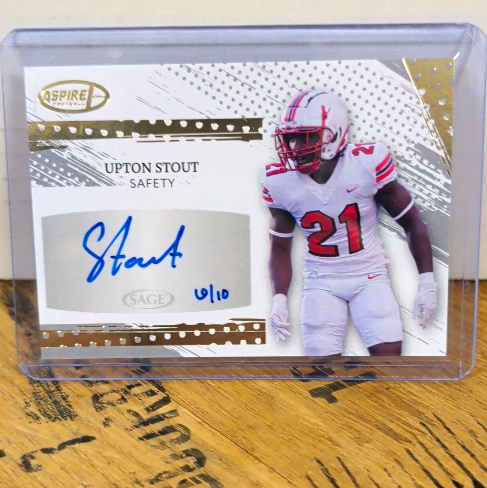 SAGE 2025 Aspire Football Upton Stout Auto #ASP-US 6/10 Western Kentucky