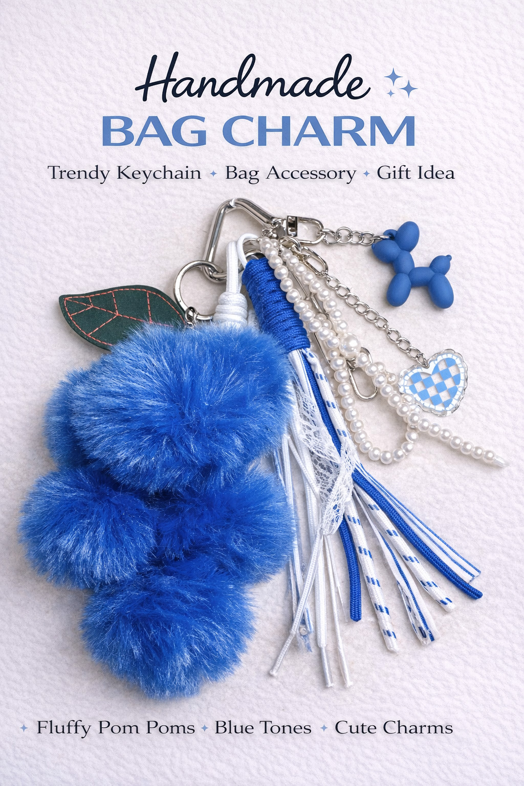 Handmade Bag Charms Keychain Cute Stylish Purse Accessories Gift Multiple Styles