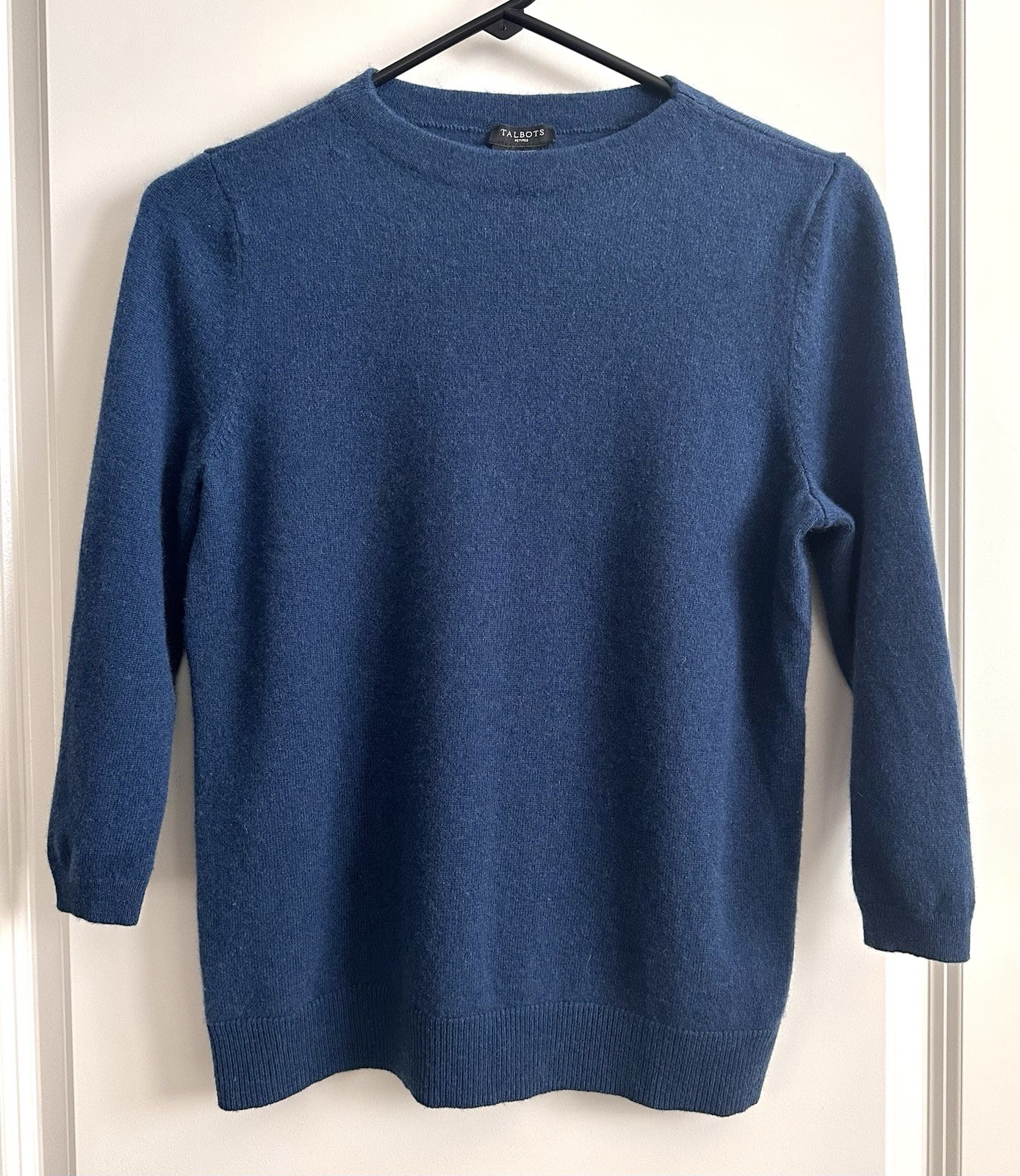 Talbots Pure Cashmere 3/4 Sleeve Crewneck Pullover Cobalt Blue Large Petite Talbots Pure Cashmere 3/4 Sleeve Crewneck Pullover Cobalt Blue Large Petite