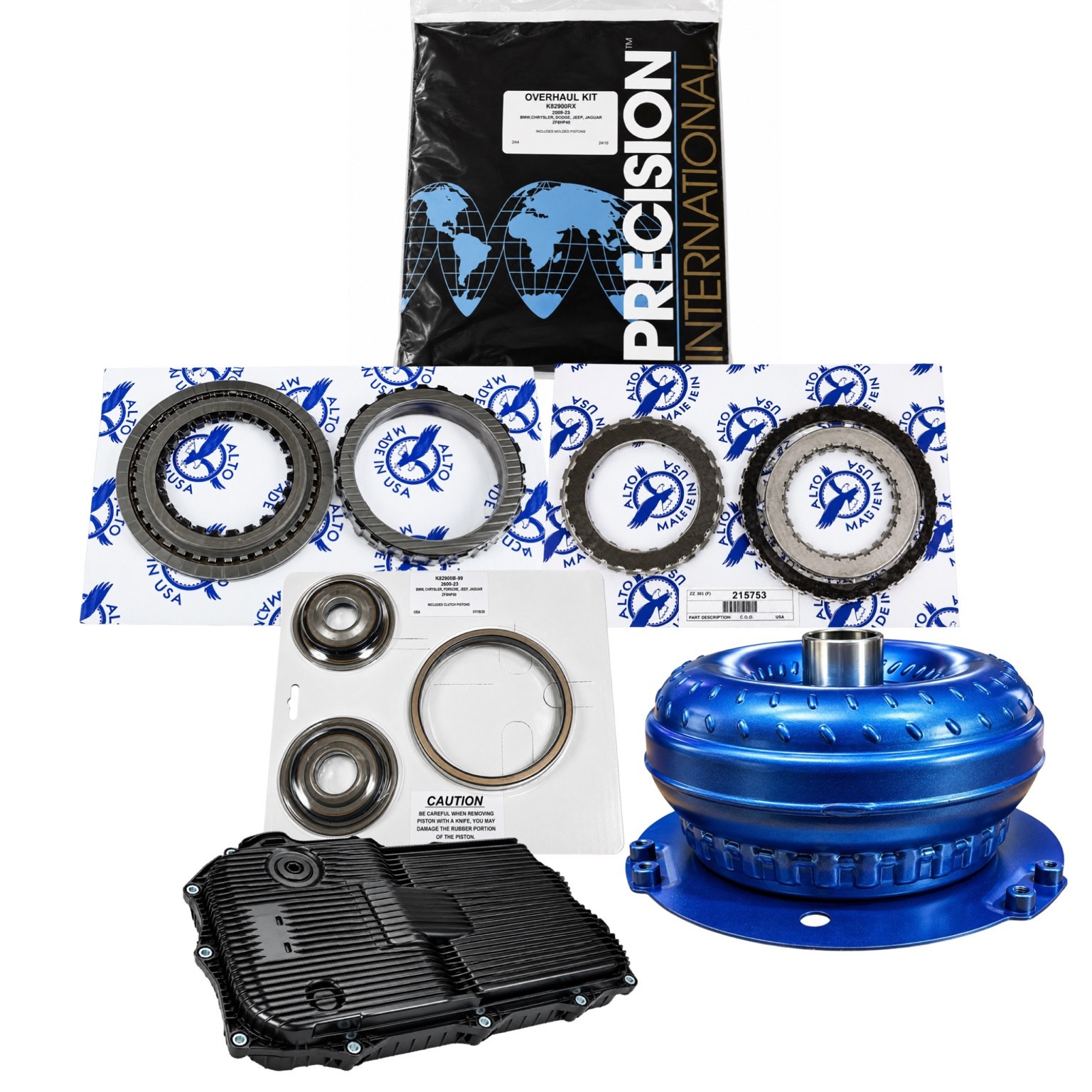ZF8HP45 845RE 850RE 8HP50 Master Rebuild Kit Pistons Steels Torque Converter