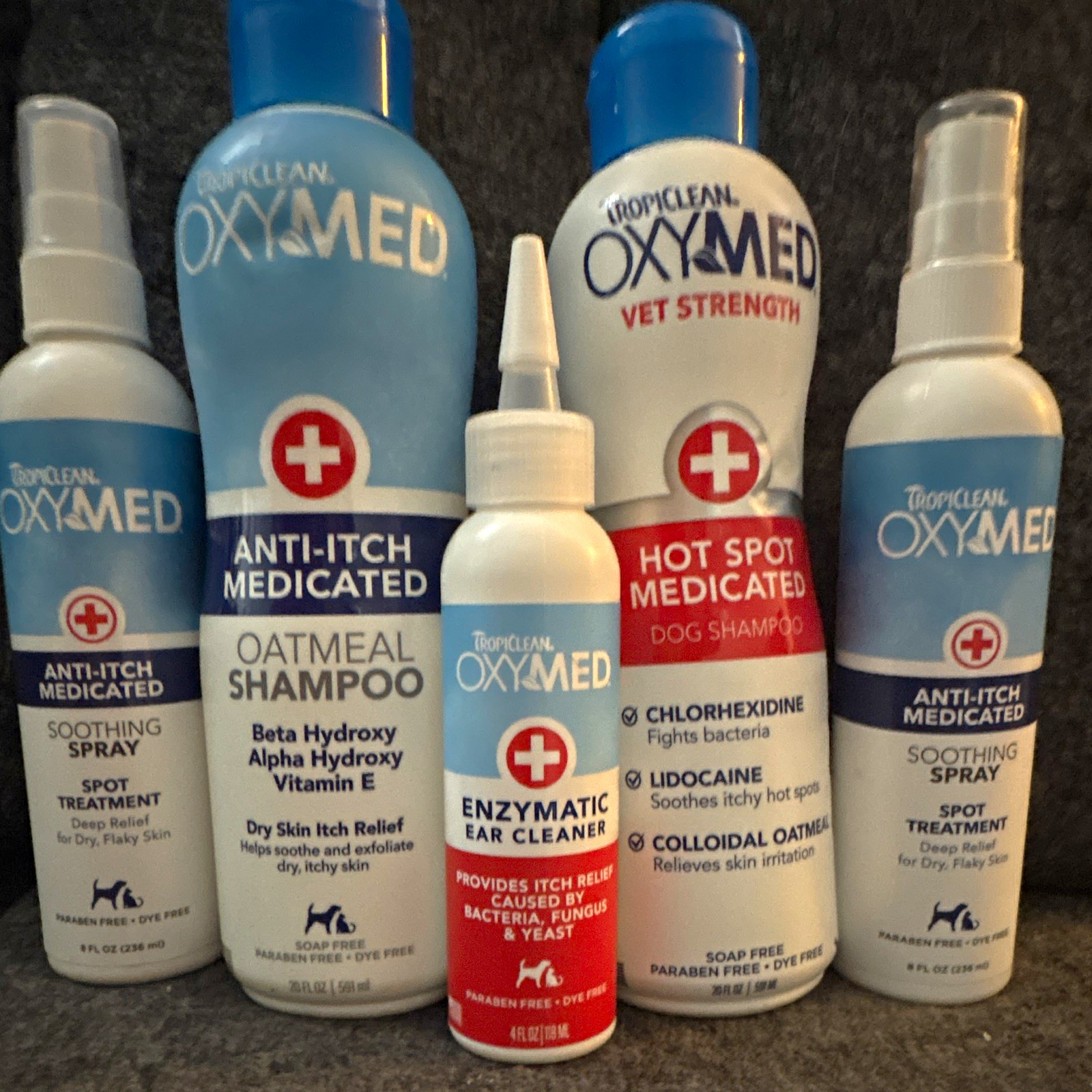 Anti Itch Set: Chlorhexidine & Oatmeal shampoos, Itch sprays, Enzymatic ear clea