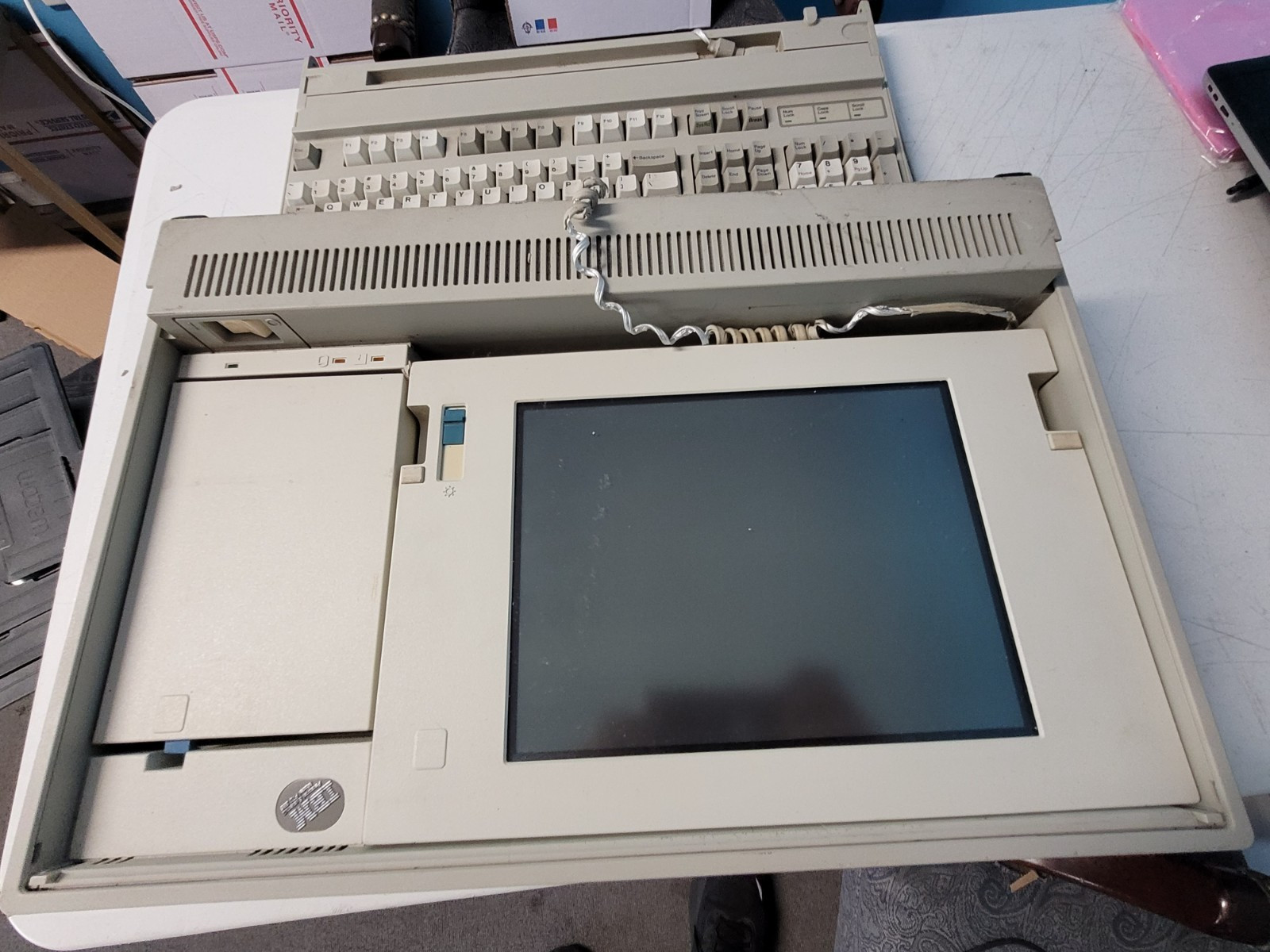 IBM PS/2 P70 8573-031 Vintage 386DX Portable Computer Parts Repair Orange Plasma