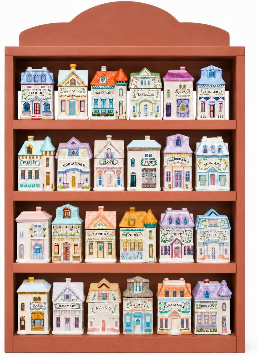 1989s Vintage Spice Village Wooden Rack - Village Spice House Wall-Mounted
