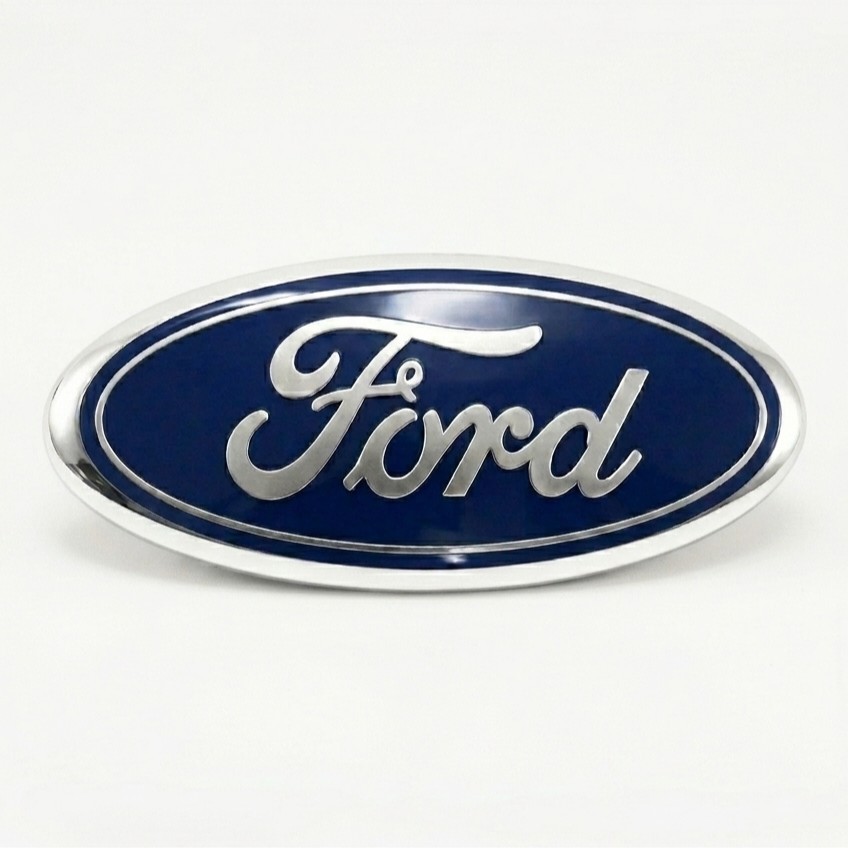 Blue & Chrome Front Grille Tailgate 9 inch Oval Emblem For Ford F150 Logo Badge