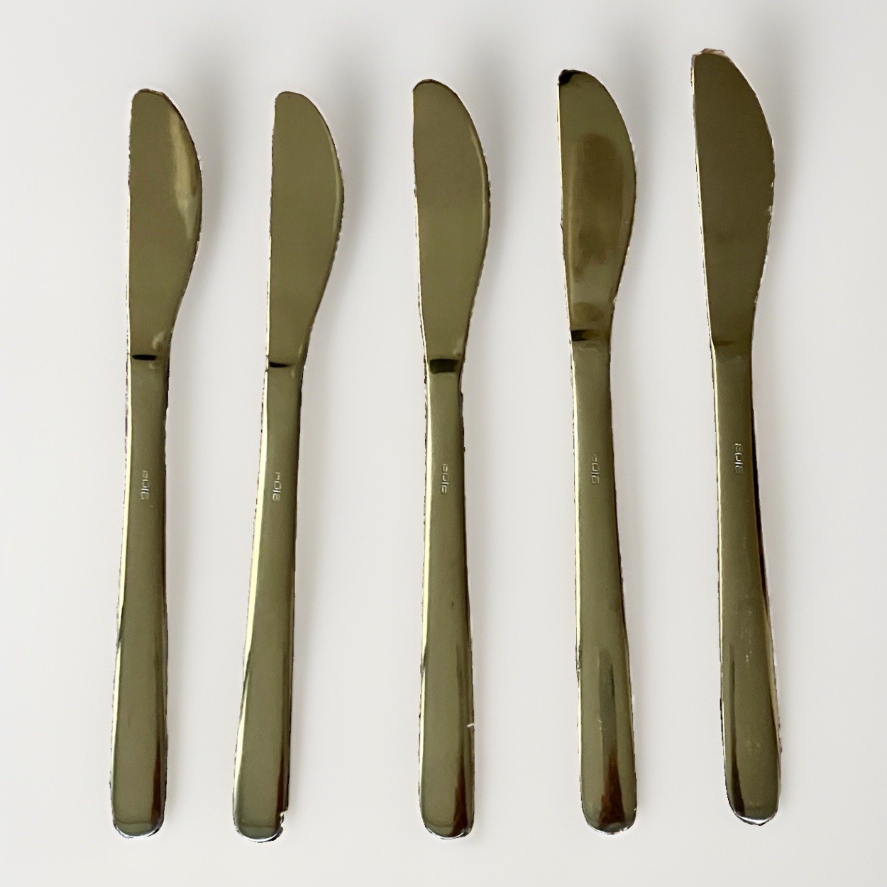 Rare Vintage Aloha Airlines 5 Set Cutlery Butter Knives Stainless Steel 6.5 Inch