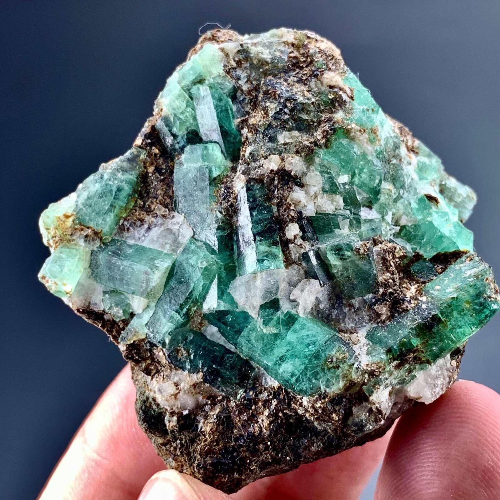 254 CT Top Quality Terminated Natural Emearld Crystals bunch Specimen @ swat Pak