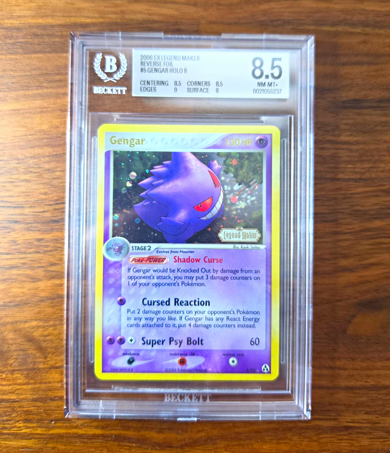 Pokemon 2006 EX Legend Maker Gengar 5/92 Reverse Holo Holo Rare BGS 8.5