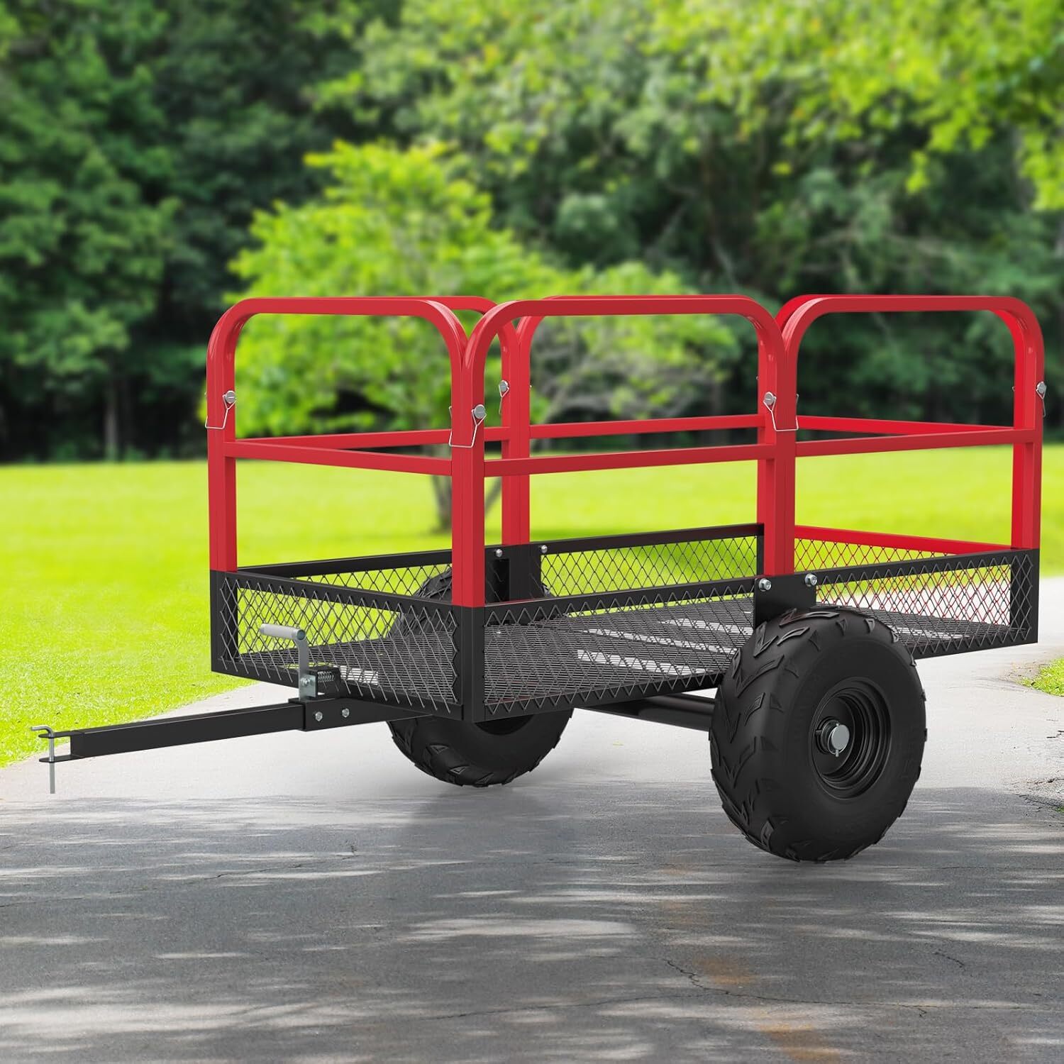 ATV Dump Trailer Tow Behind Dump Cart 1700lbs 17 Cu.Ft. Steel Construction ATV Dump Trailer Tow Behind Dump Cart 1700lbs 17 Cu.Ft. Steel Construction