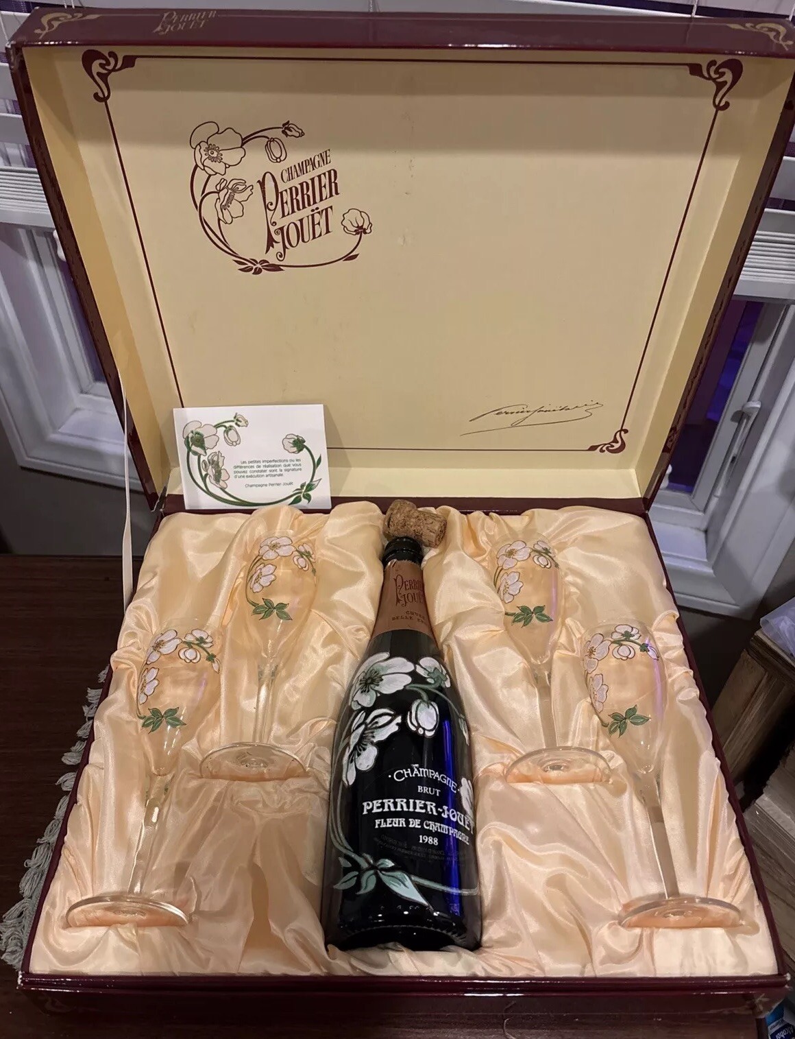 Champagne Perrier Jouet Special Edition Box Set 1988/ Empty Bottle Champagne Perrier Jouet Special Edition Box Set 1988/ Empty Bottle