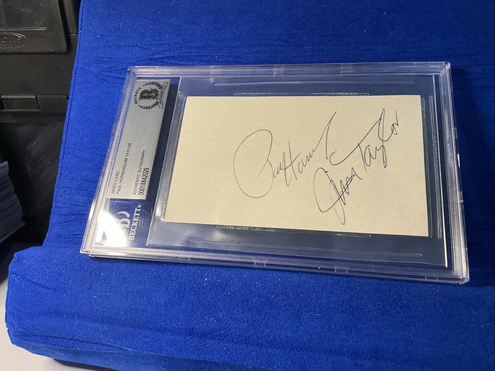 Index Card Paul Hornung/Jim Taylor Beckett Authentic Autograph #00018842029