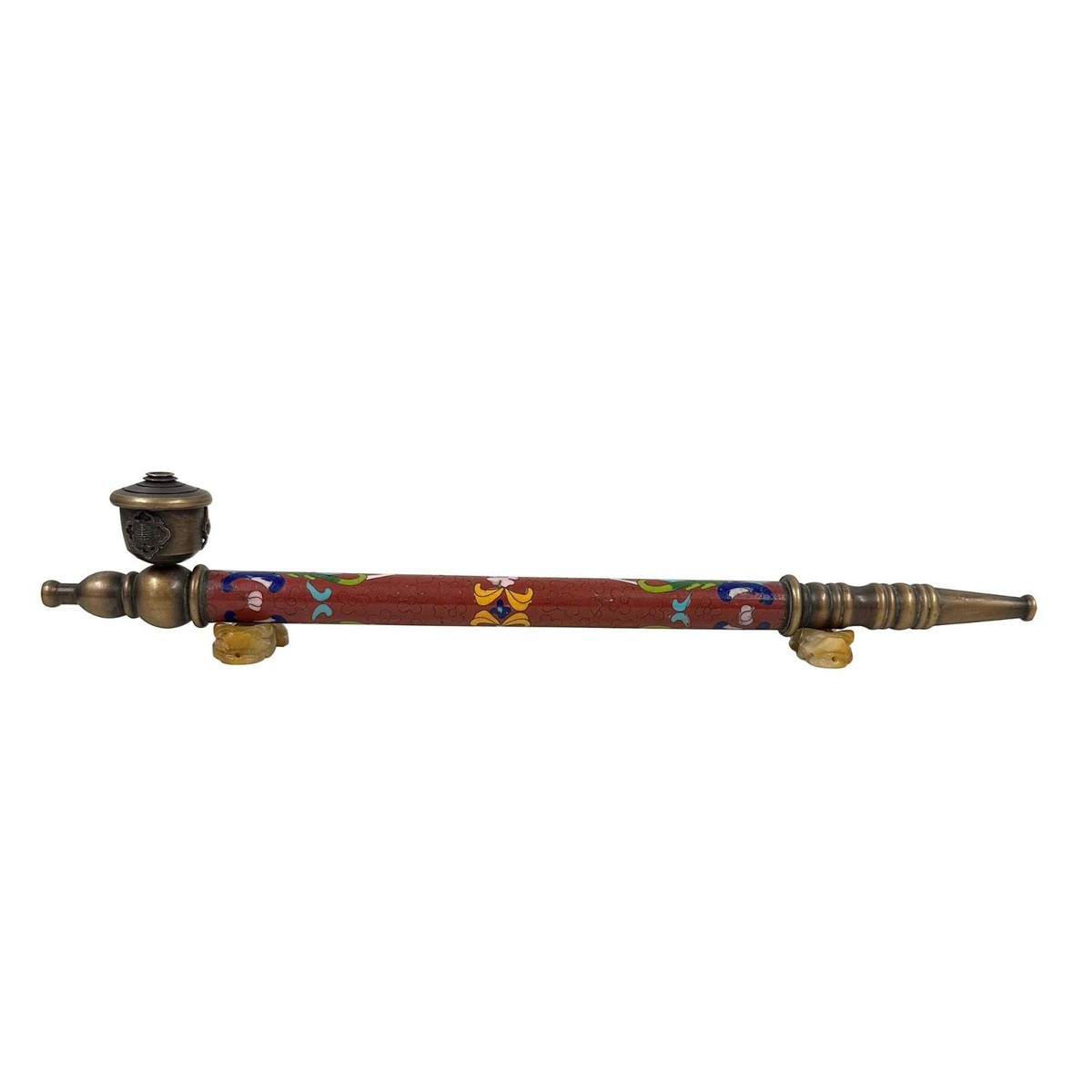 Early 20th Century Chinese Cloisonne Smoking Pipe Collectible