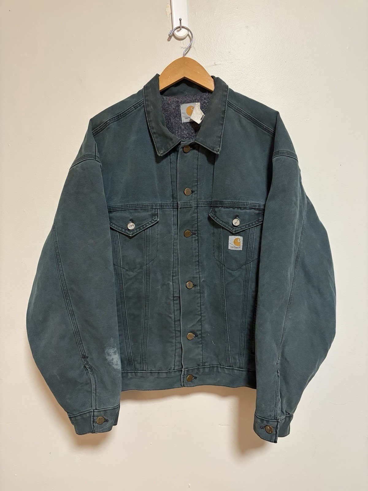 Vintage 90s Carhartt Detroit JB143 Blanket Lined Trucker Jacket Size XL Vintage 90s Carhartt Detroit JB143 Blanket Lined Trucker Jacket Size XL