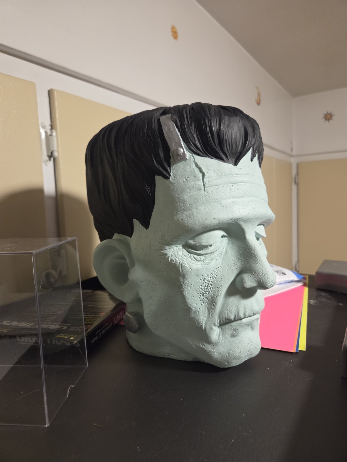 Frankenstein Bust Halloween Decor Large Green Monster Head Statue Brand New