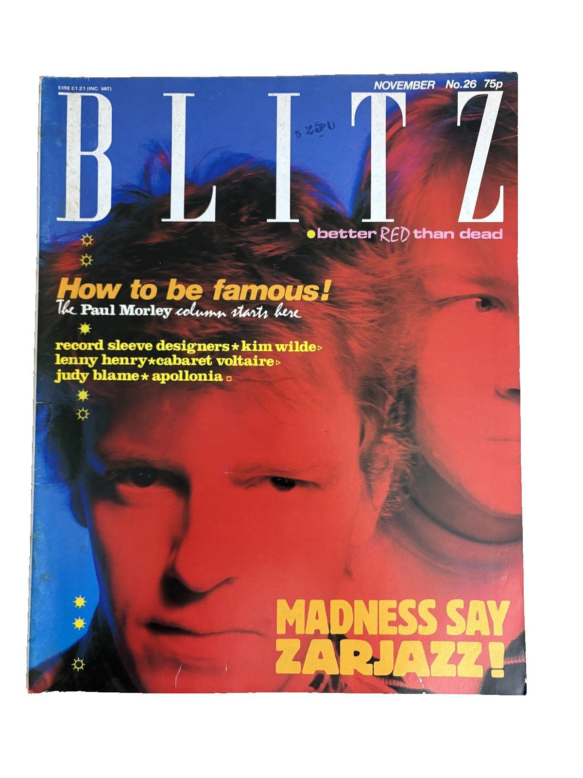 Blitz Magazine November 1986 No. 26 UK Culture, Fashion, Music